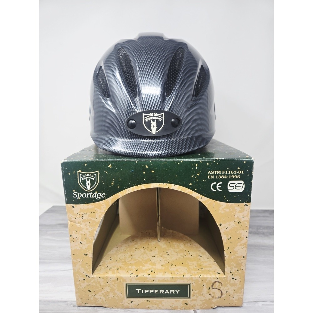 Tipperary Sportage Equestrian Horse Riding Helmet Black Vented Visor Small 7777
